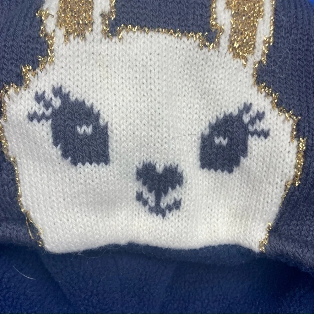 Baby Club fleece lined bunny hat with ties